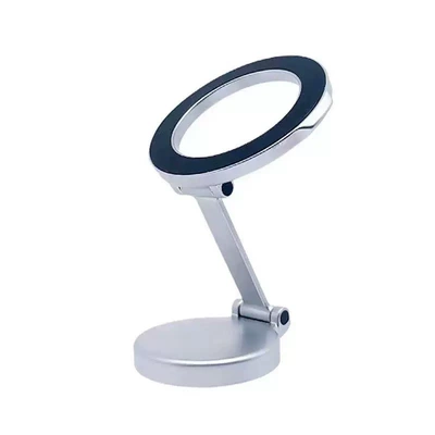Magnetic Phone Holder for Car, Aluminum Alloy, Creative Design, Foldable, Height Adjustable, Positioning, Rotating, Universal Holder (Car phone holder) - y13-full-alloy-silver