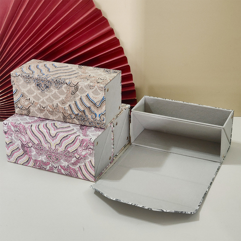 Chinese Style Folding Glasses Case Sunglasses Portable Packaging Box Large Capacity Two-In-One Double-Layer Glasses Case