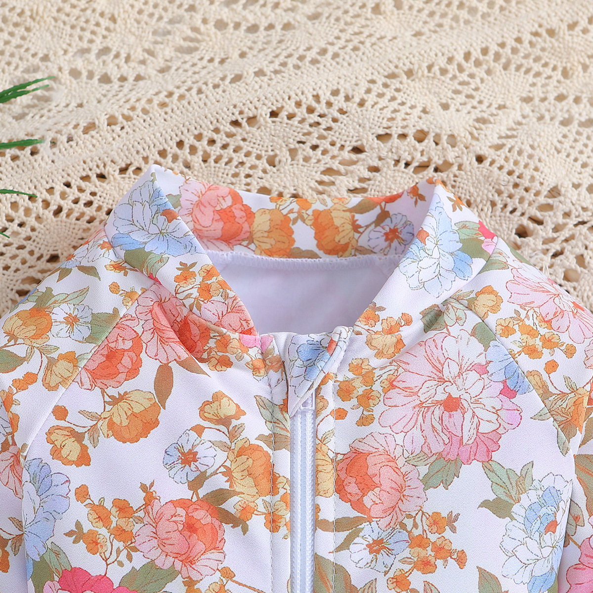 SAMGAMIBABY children's swimwear new girls long sleeved printed one piece swimsuit_voghion.com