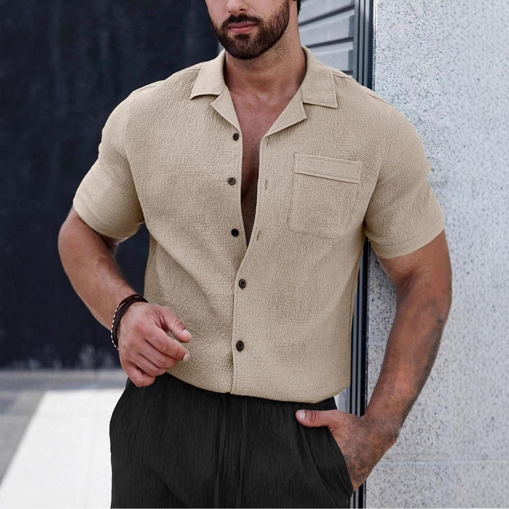 Transfronterizos Europa y América Amazon hombre verano nuevo transpirable no caliente camisa universal camiseta casual ligera y madura camiseta superior hombre
