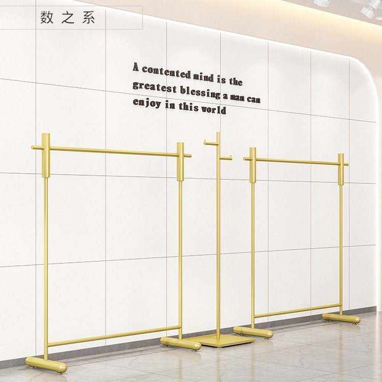 골든 의류 매장 디스플레이 랙 바닥 디스플레이 랙 남성 및 여성 의류 매장 행거 아동복 매장 선반 아일랜드 랙