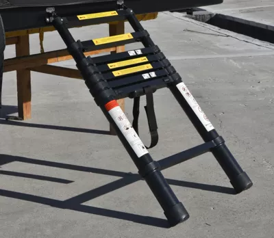 Avtomobil dam çadırları, with Aluminum Shell, Triangular, Fully - 23m-black-aluminum-alloy-telescopic-ladder-2-3-people