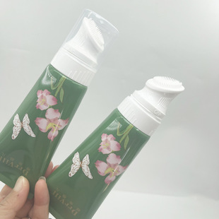 Wholesale 120ml Cosmetic Aluminum Plastic Foam Head Composite Tube Facial Cleanser Brush Head Massage Hose Packaging
