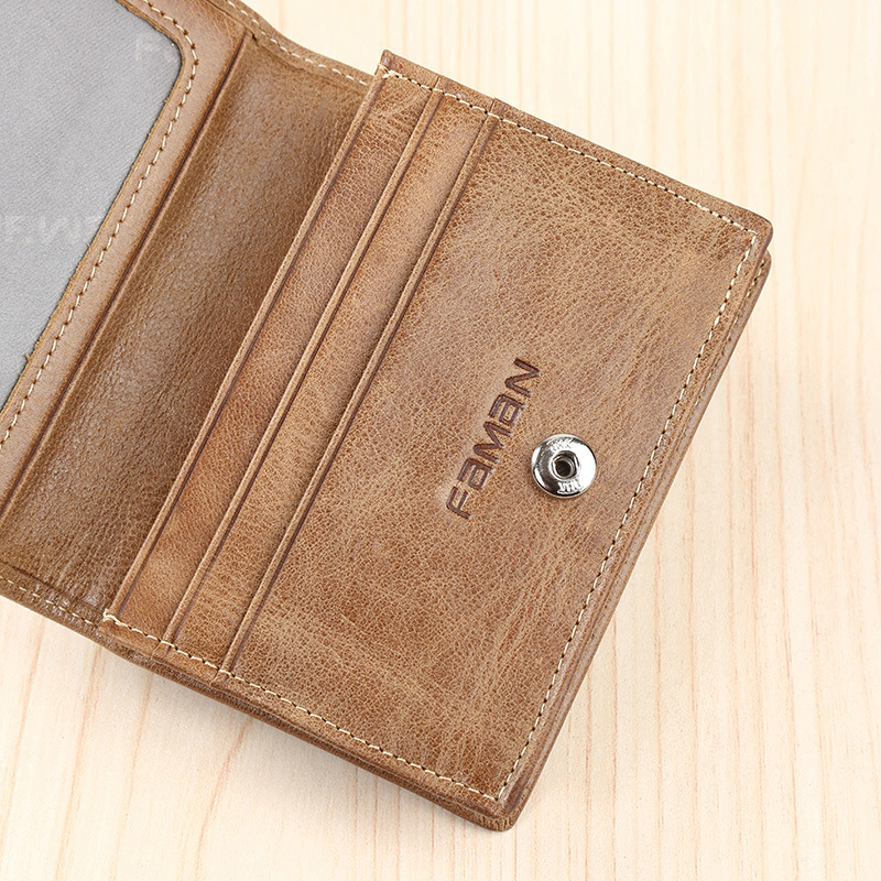 Funda para tarjetas de visita para hombre faman, tarjetero de negocios, tarjetero de cuero, tarjetero de piel de vaca de gran capacidad para múltiples tarjetas para mujer