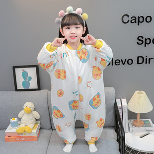 Baby Sleeping Bag for Autumn and Winter, Split-Leg Children's One-Piece Pajamas, Kids' Constant Temperature and Warmth, Class a Safety Level