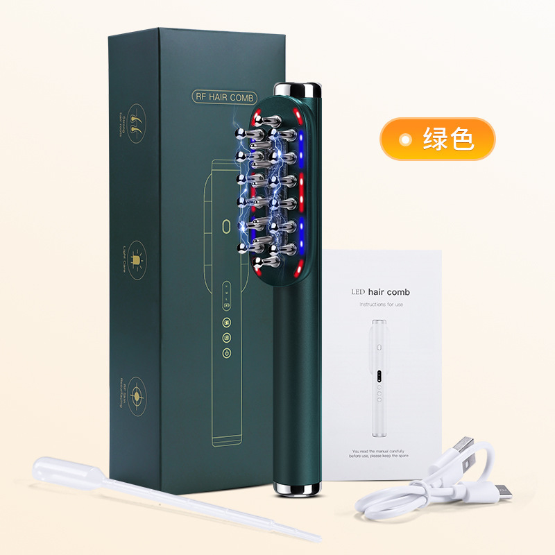 新しい EMS 頭皮マッサージコームアプリケーターヘアコームマイクロカレントコームヘアケア器具コームカラーライト電気ヘアケアコーム|undefined