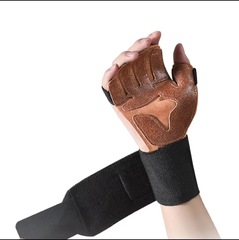 1足 (価格) 牛革WODスクワットダンベル牛革手袋重量挙げフィットネス手袋通気運動手袋