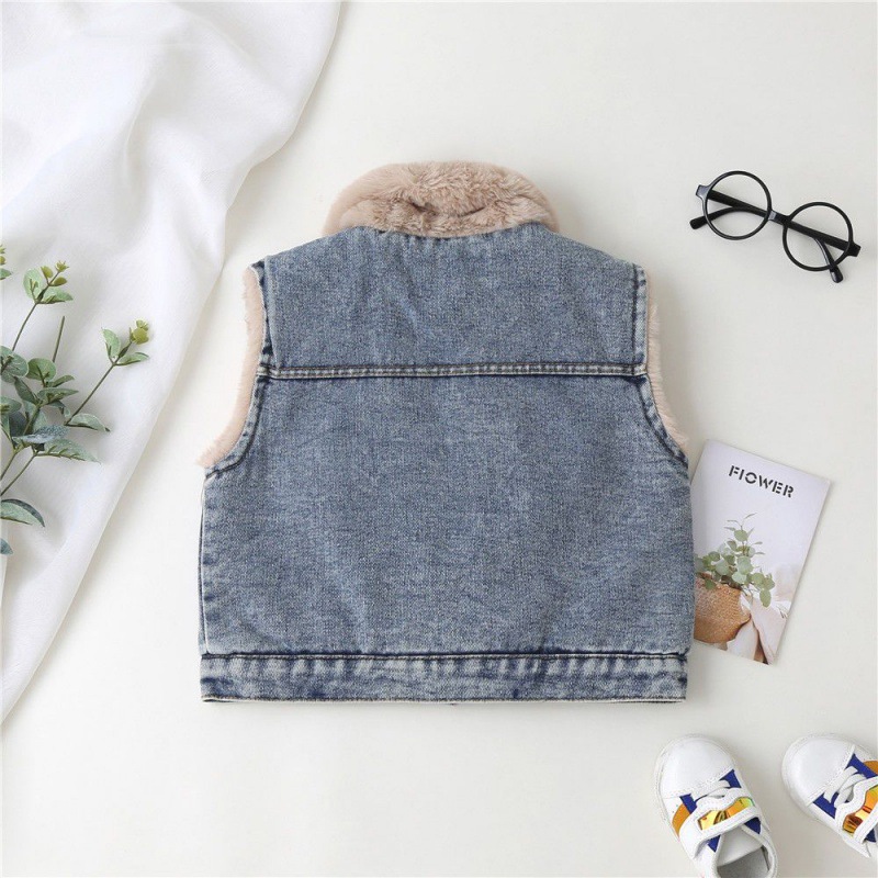 Chaleco de niños otoño y invierno 2020 nuevo chaleco de niñas de estilo extranjero más grueso chaleco de vaquero de niños de mediana edad