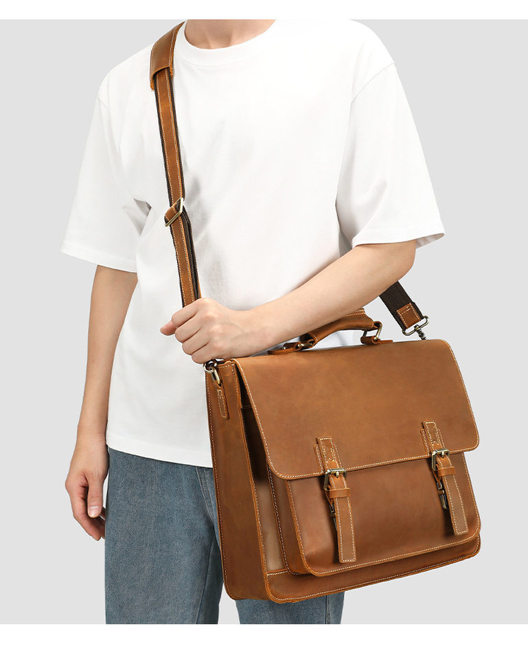 Túi đeo chéo nam da thật da ngựa điên phong cách retro, túi đeo vai đựng vừa máy tính bảng 8 inch — 1323 màu nâu, 1323cà phê, 6097 cà phê đen, 6097 màu nâu chi tiết 40