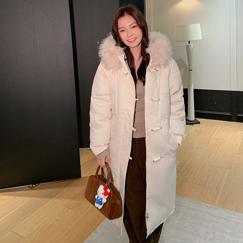 High-End New Women's Fur Collar down Jacket, Long Fashionable and Versatile, Cold-Proof and Warm, Young Style Jacket Trend