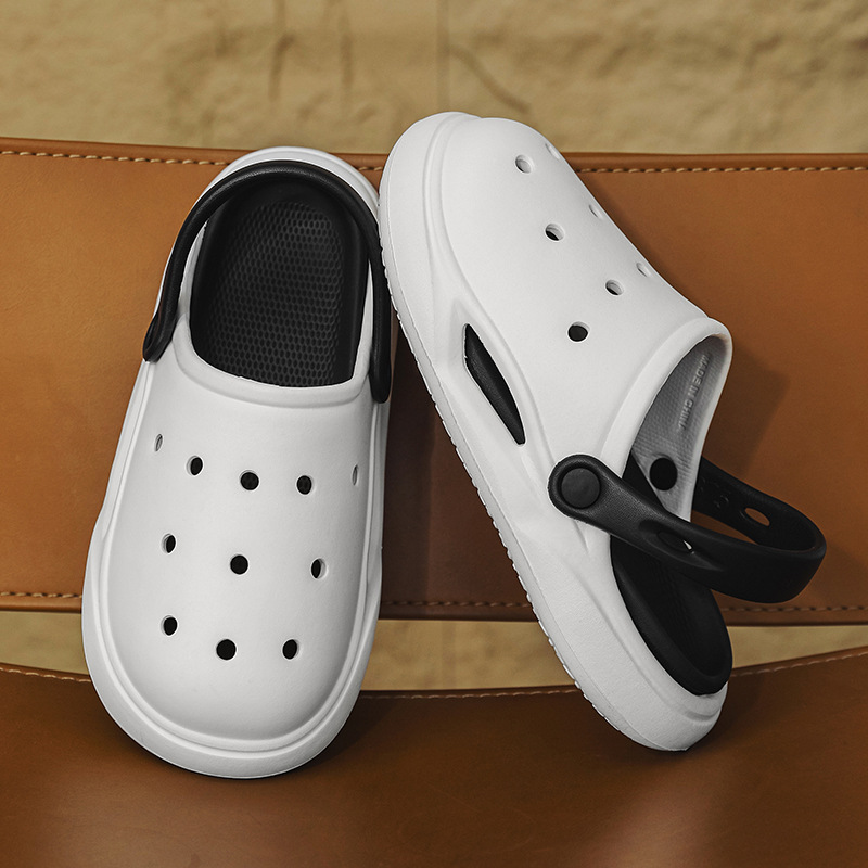 2025 verano nuevo estilo zapatos con agujeros color sólido simple casual suela suave resistente al desgaste pisando heces cómodas sandalias de playa para hombres y mujeres