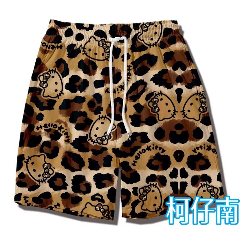 Cartoon KT Hello Kitty Shorts Men's Summer Loose Home Five Pajama Pants Casual Pants Couple's Beach Pants