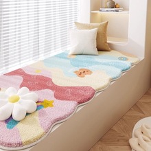 卡通飘窗垫窗台垫公主风仿羊绒2025新款四季主卧室阳台毛绒坐垫