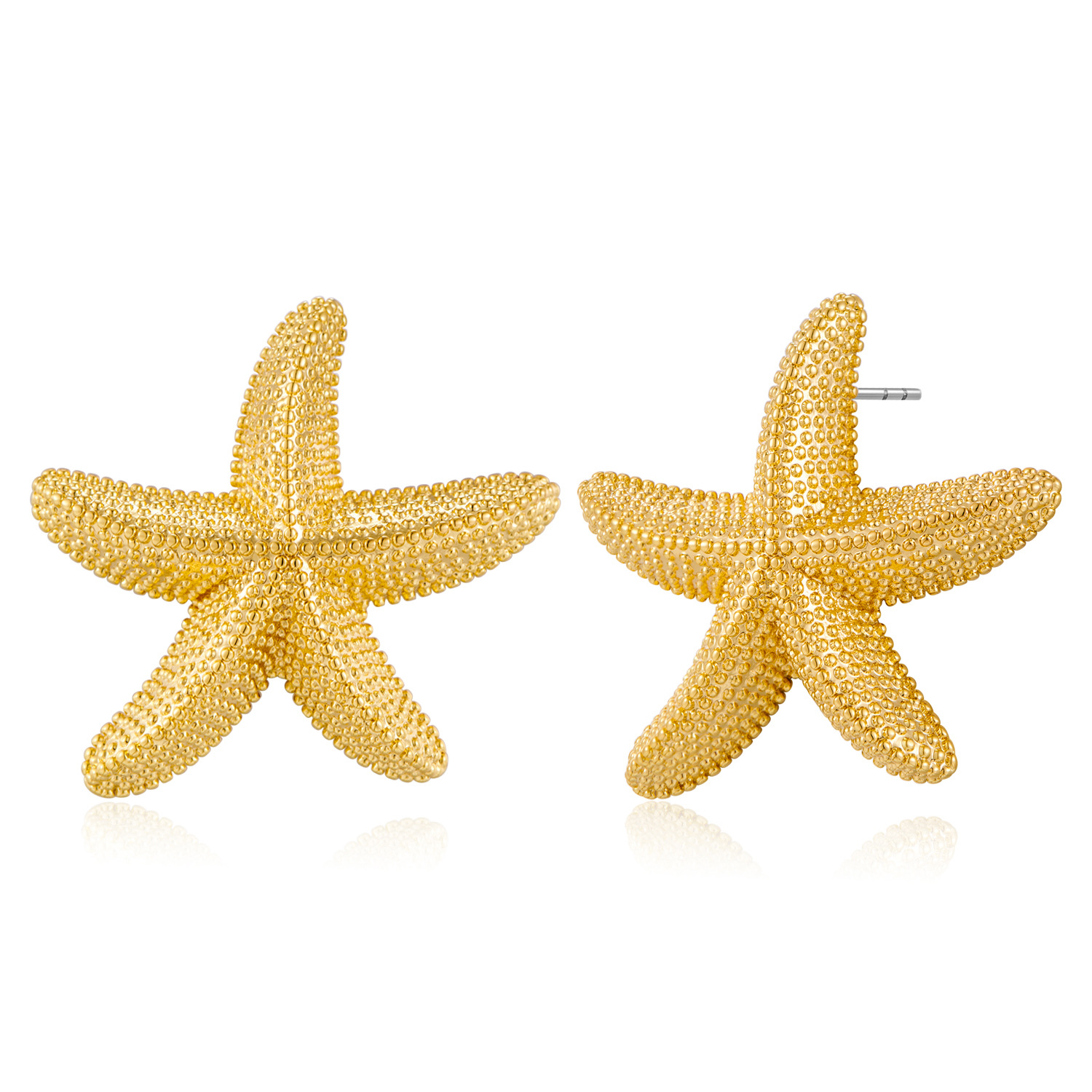 european-and-american-ocean-series-golden-starfish-earrings-irregular-geometry-five-pointed-star-earrings-light-luxury-high-end-womens-earrings