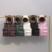 2025儿童羊羔绒马甲男女童新款棉衣女宝宝加厚连帽棉袄中小童保暖
