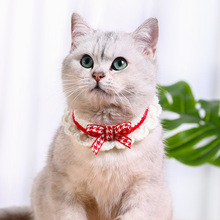 厂家直销新款可爱宠物项圈手工毛线编织猫围脖蝴蝶结猫咪项圈