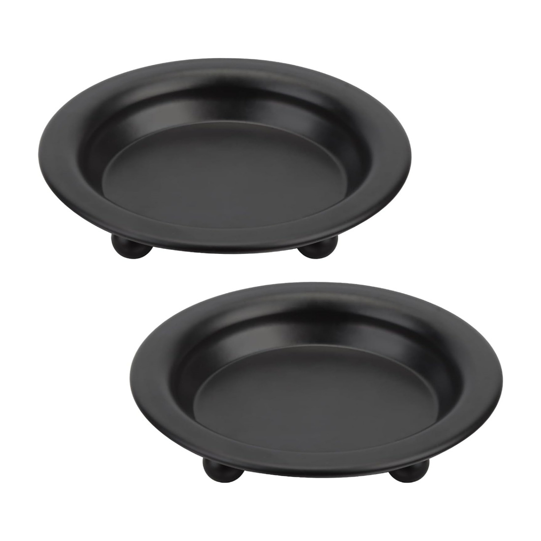 2024 nuevo estilo americano negro redondo bandeja de vela de bananas decoración del hogar candelabro pequeño bandeja de vela de hierro forjado