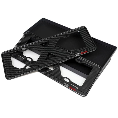License plate holder/license plate holder – Plate Frame - audi-logopair-real-carbon-fiber