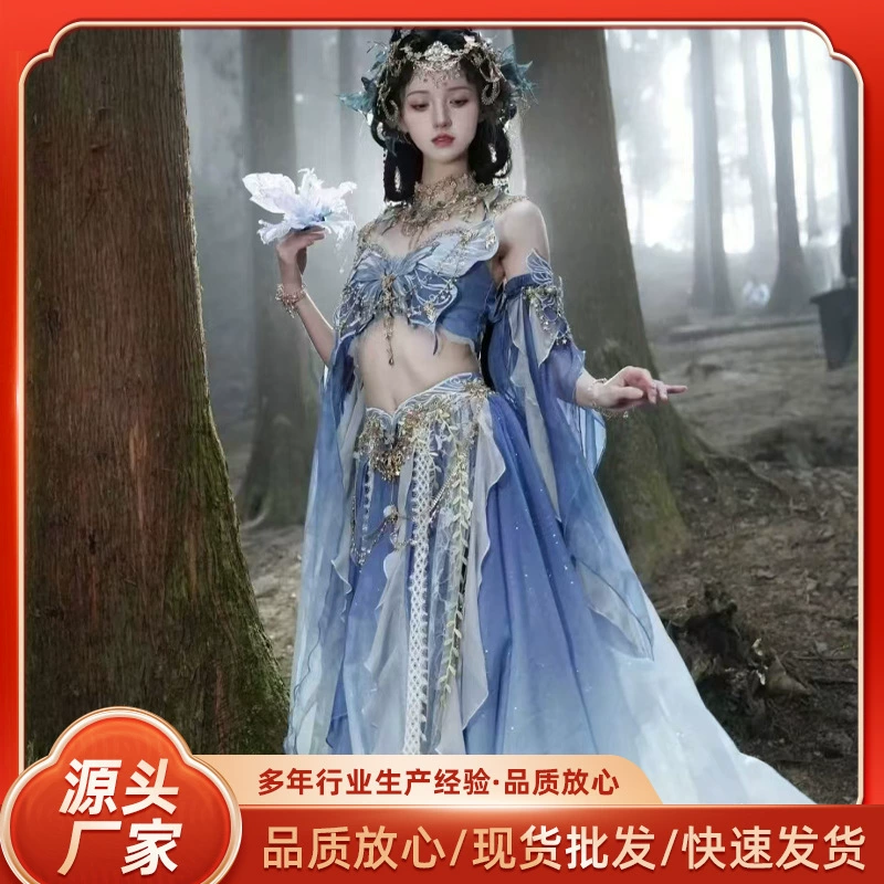 Бабочка Тряпка Hanfu Костюм Экзотическая одежда Летняя Фотошитая Бригада Стреляй Эльф Фея Костюм