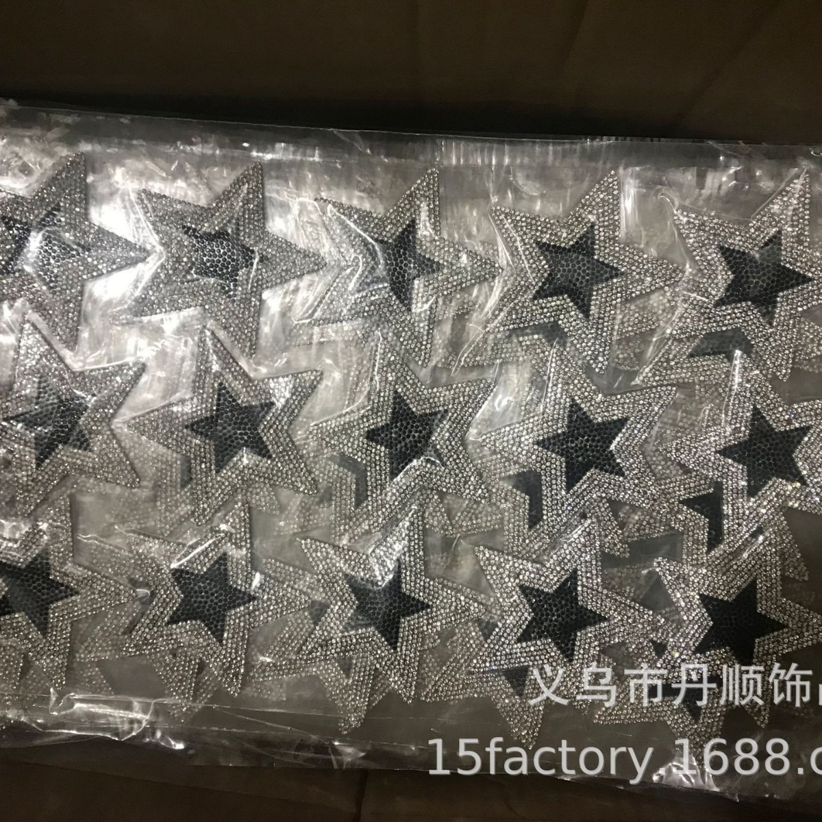 丹顺外贸工厂五角星钻贴饰品辅料服装钻贴服装辅料网钻钻贴
