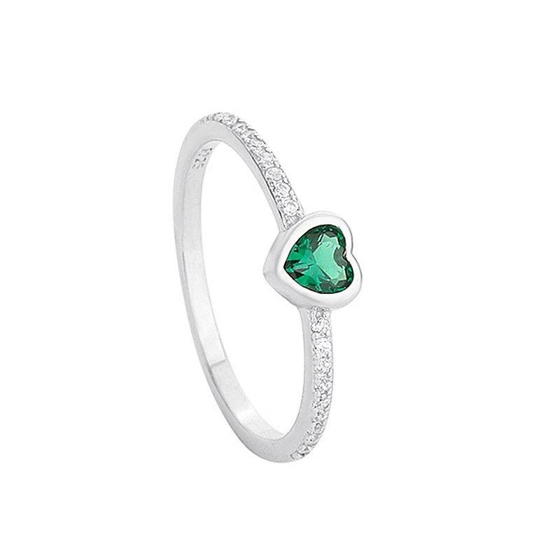 Bijoux Amour Anniversaire Pierre Colorée Incrustée De Diamant Bague Doigt S Argent Pur_voghion.com