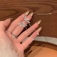 蝴蝶结水滴流苏耳环女网红轻奢高级感ins冷淡风气质独特耳饰耳钉