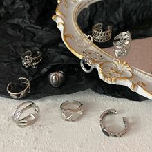 復古民族風戒指女生嘻哈風個性開口調節指環做舊飾品外貿貨源批發