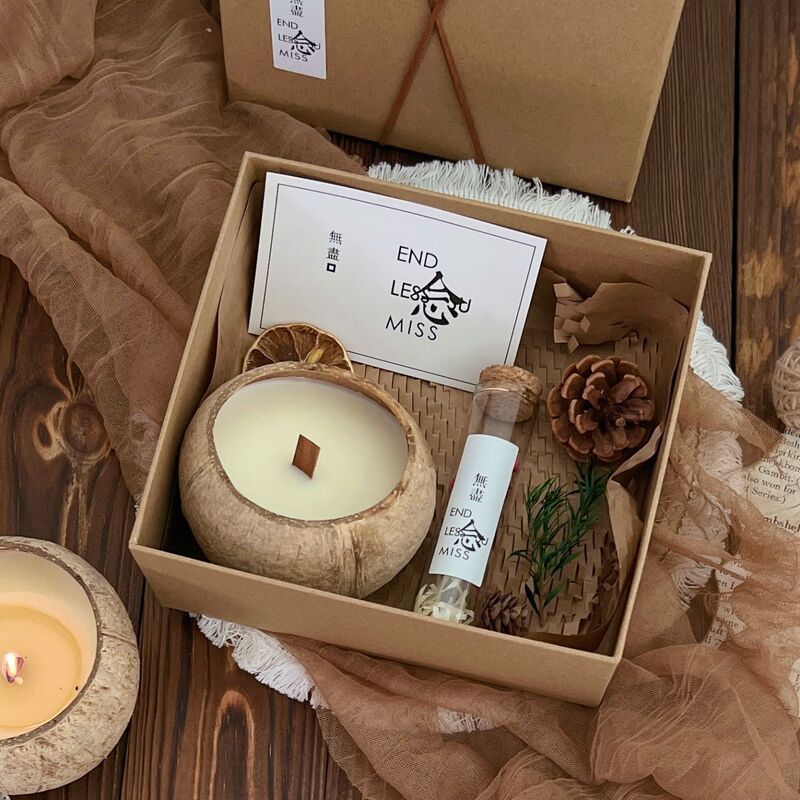 Good Luck Coconut Aromatherapy Gift Box Niche High-Looking Aromatherapy Candle Gift Box Birthday Gift for Girls Creative Souvenirs
