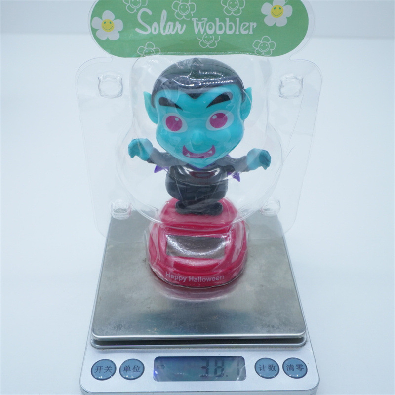 Decoración de muñecas de automóviles de energía solar de Halloween fiesta de fantasmas agitando animales interiores y exteriores decoración de fiesta de patio Día de los muertos