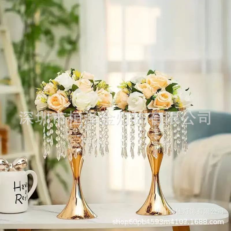 Boda europea sirena cristal candelabrera decoración hotel props mesa de comedor floral decoración creativa mesa