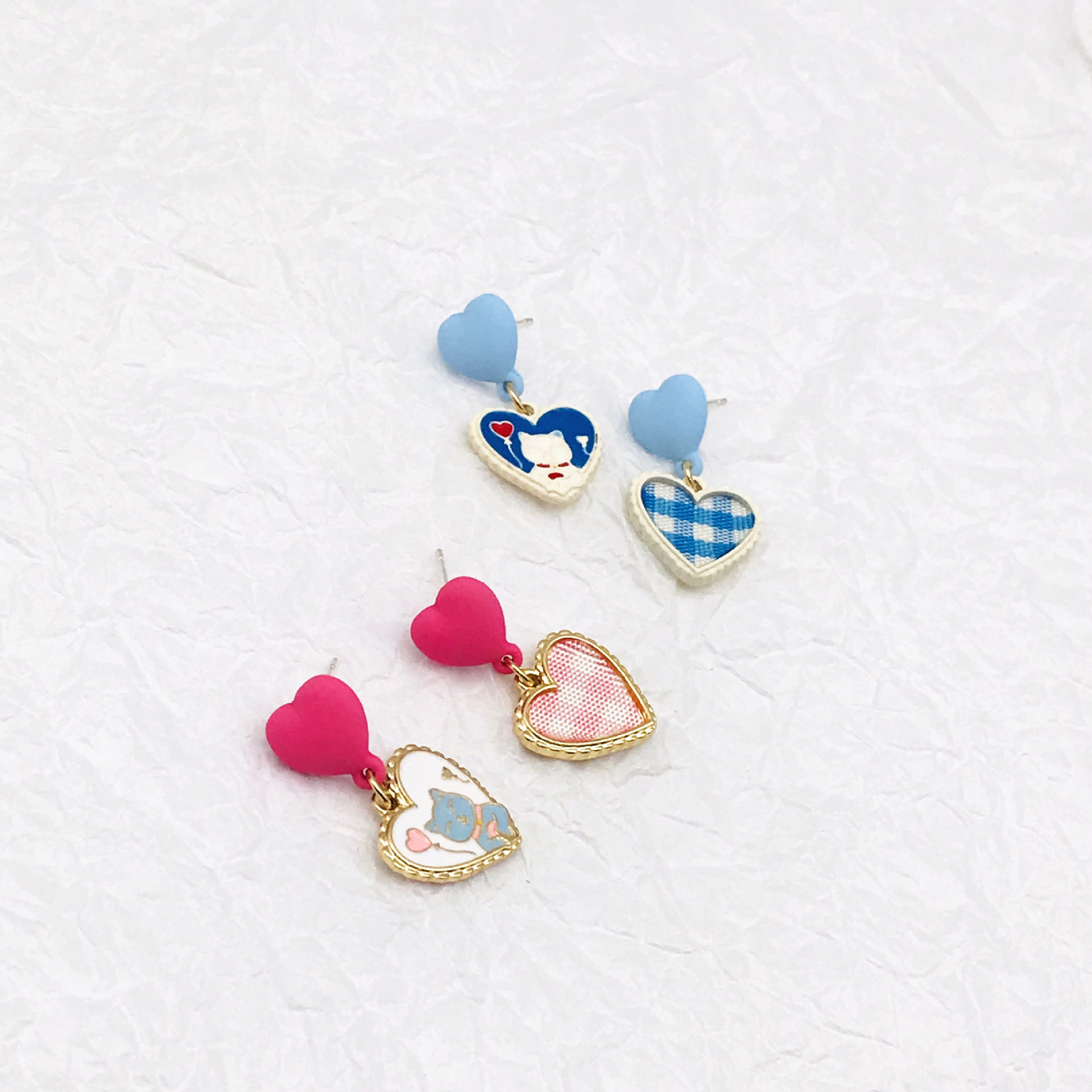 Sweet Cat Alloy Enamel Earrings display picture 1