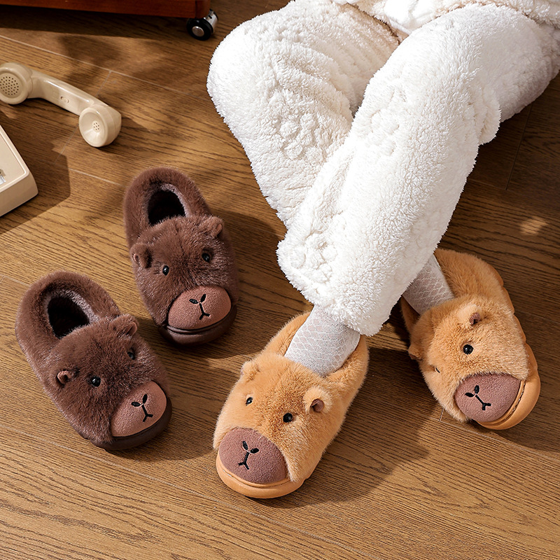 Zapatillas de algodón Capiballa para mujeres 2025 nuevo otoño invierno hogar interior bolsas de pareja tacones zapatos de algodón para hombres