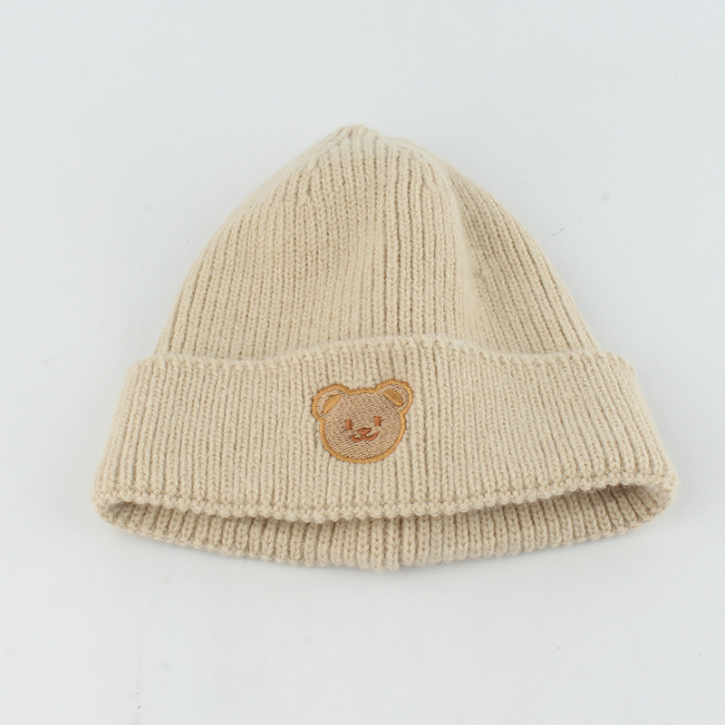 Children Unisex Simple Style Bear Embroidery Wool Cap display picture 1