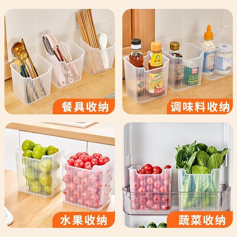 冷蔵庫内側ドア収納ボックス、仕分け収納ラック、食品野菜保存箱、ネギ、生姜、ニンニク密封瓶|undefined