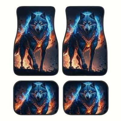 Avtomobil döşəmə paspasları — floor mat rose skull Amazon - rz-wolf-2-33-44cm-two-pieces