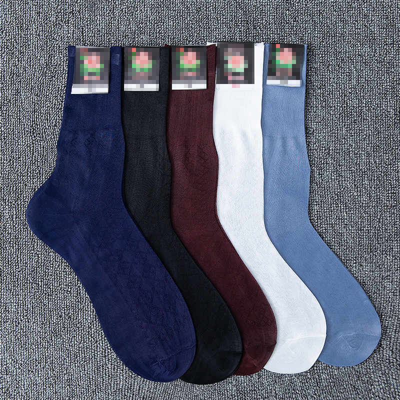 Stockings Hua Peony Nylon Stockings Nylon Socks Mercerized Socks Middle-Aged and Elderly Old-Fashioned Loose Mouth Summer Men's Manufacturer Wholesale