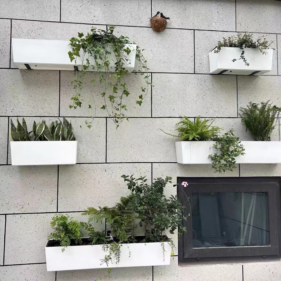 Balcony vegetable planting flower rectangular outdoor planting flower box lazy self-absorbent flower pot factory direct sales