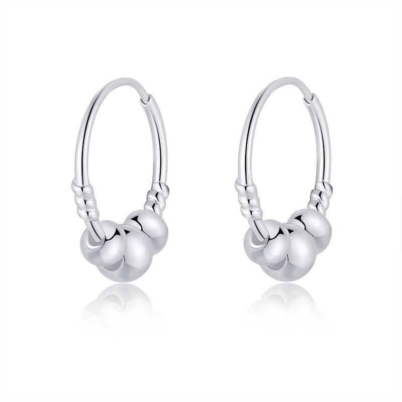 1 Paire Style Simple Traverser Dauphin Forme De Cœur Argent Sterling Boucles D'oreilles Cerceau display picture 2