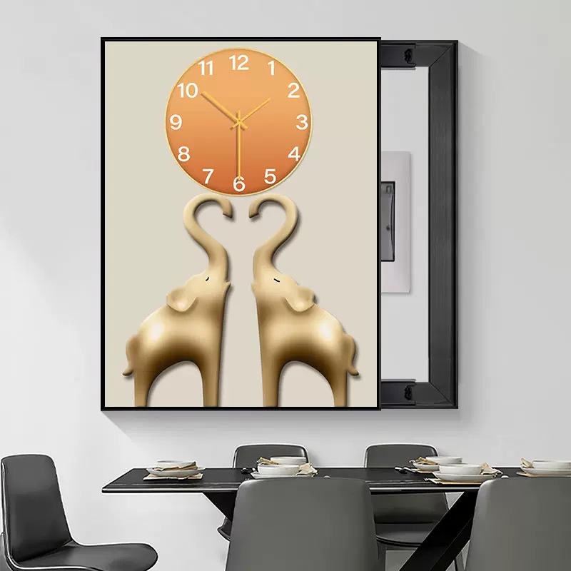 Caja de medidor moderna de lujo ligero pintura decorativa que cubre elefante interruptor principal caja de alimentación caja de freno eléctrico pintura colgante de alta gama pintura push-pull pintura