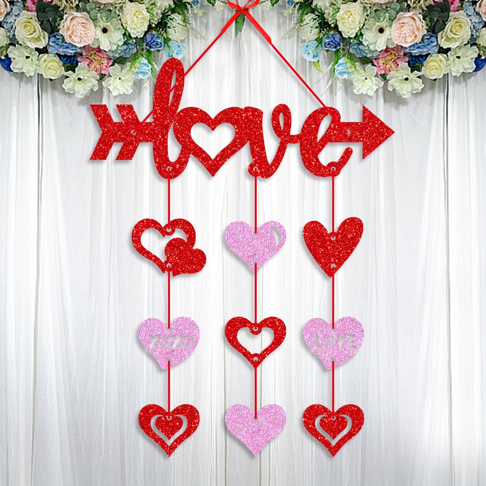 Amazon Día de San Valentín Decoración de amor Colgador de la puerta Propuesta romántica del día de San Valentín Decoración de la puerta de la boda Decoración del lugar