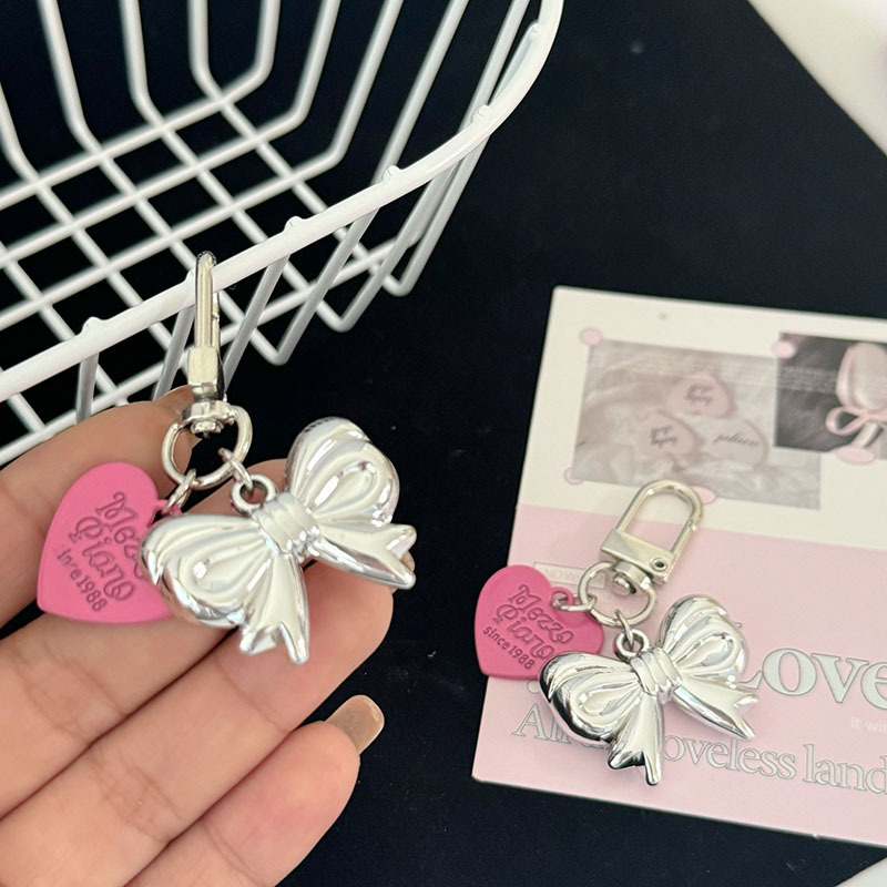 Llavero con lazo "love" estilo coreano, diseño de nicho, ideal para coche, auriculares o bolso, venta al por mayor