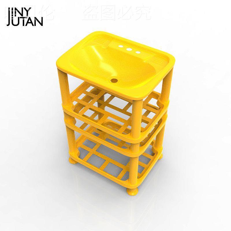 简易出租屋落地式农村可移动租房家用阳台临时塑料洗手盆带垒德株