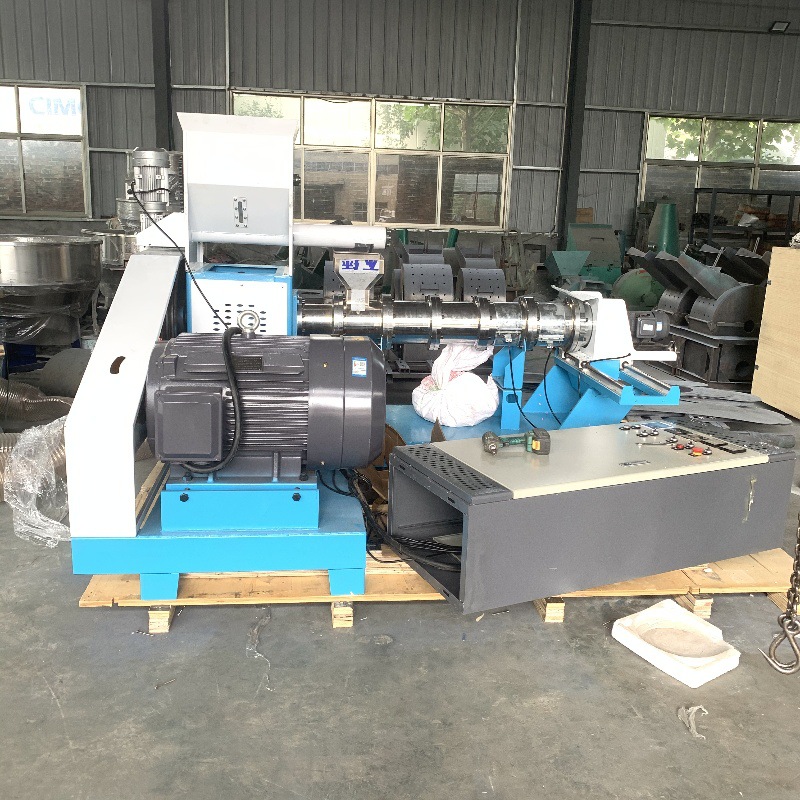 全自动水产养殖饲料膨化机 猫粮狗粮双螺杆膨化机 谷物饲料膨化机