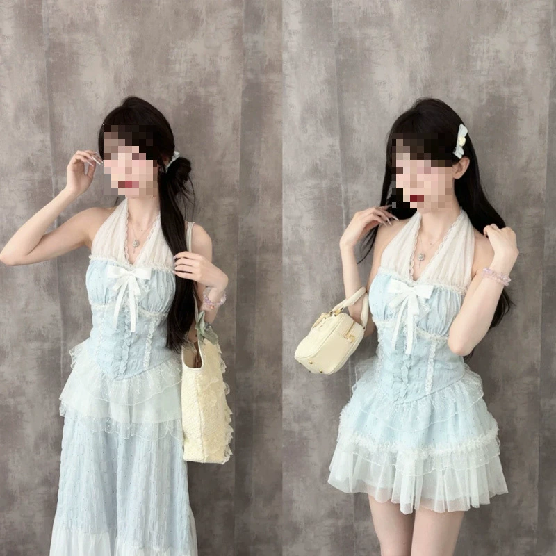 Летний костюм 2025 года, новый стиль, милый девичий, нежный французский дизайн, короткая юбка.