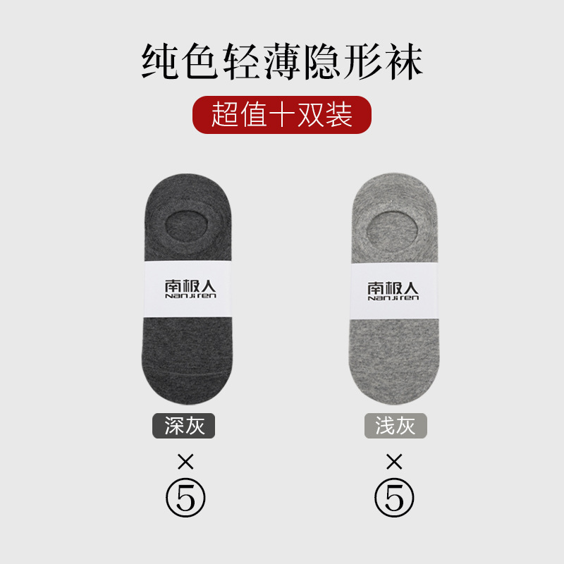 Calcetines Nanjiren, calcetines invisibles, calcetines transpirables, calcetines cortos simples y finos de color sólido, calcetines cortos antideslizantes para hombre, primavera y verano
