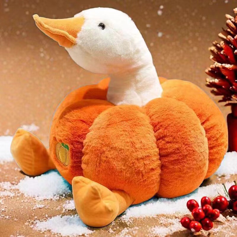 8 inch Funny Pumpkin Big Goose Pillow Creative Plush Doll Pumpkin Duck Car Plush Toy Cute Cloth Doll