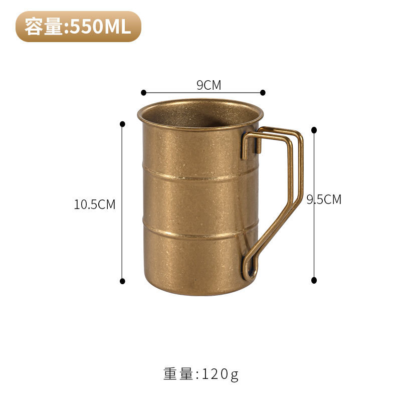 レトロ工業風ビールグラス304ステンレスマグカップ古いジュース冷たい飲み物カップ屋外キャンプ水カップ|undefined