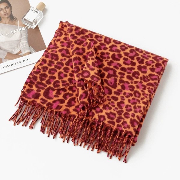 -1 orange leopard print