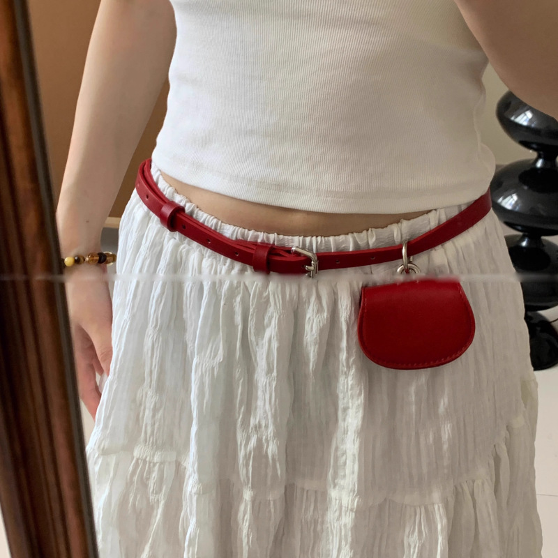 Leather Belt for Women 2025 New Blogger Style Detachable Bag Belt Waist Bag Casual Versatile Accessory Ins