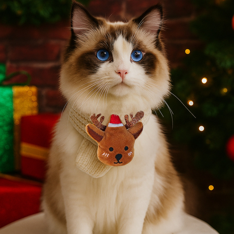 メーカー直供/現物卸売り犬猫秋冬柔らかい保温防寒新年クリスマスマフラー|undefined